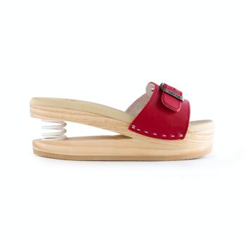 2103-A Rouge. Sandale en bois avec ressort 5