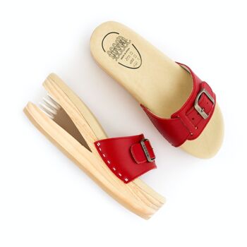 2103-A Rouge. Sandale en bois avec ressort 6