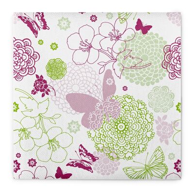 Napkin Luisa in pink-green from Linclass® Airlaid 40 x 40 cm, 50 pieces