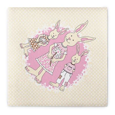 Serviette Familie Bommel in Rosa aus Linclass® Airlaid 40 x 40 cm, 50 Stück