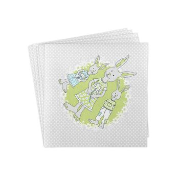 Serviette de table Family Bommel en vert-gris en Linclass® Airlaid 40 x 40 cm, 50 pièces 3