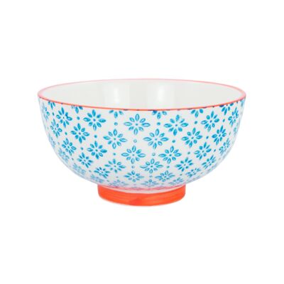 Bol de arroz estampado Nicola Spring - Azul y naranja