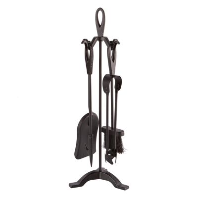 5-teiliges schwarzes Kaminbesteck-Set „Slindon“ – von Hammer & Tongs