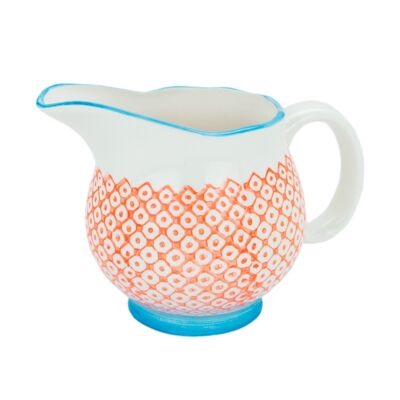 Nicola Spring Patterned Milk and Gravy Jug - Orange and Blue