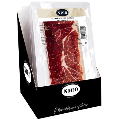 Box of sliced Iberian Cebo Ham 50% Iberian breed - 18 sachets per 100g