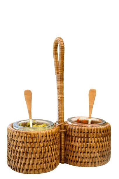 Porta bicchiere doppio Twins Glass miele