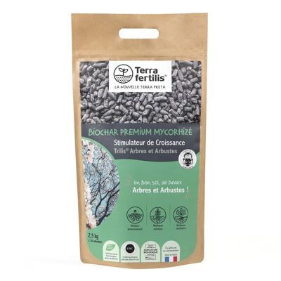 Biochar Mycorhizé - Fertilisant Arbres et Arbustes sup. 4 mm - 2,5 kg