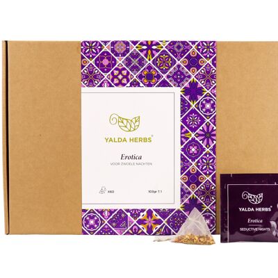 Yalda Herbs Erotica Sachets de Thé Pyramide | 60 sachets de thé | Tisane | cardamome et fleur - Pack HORECA