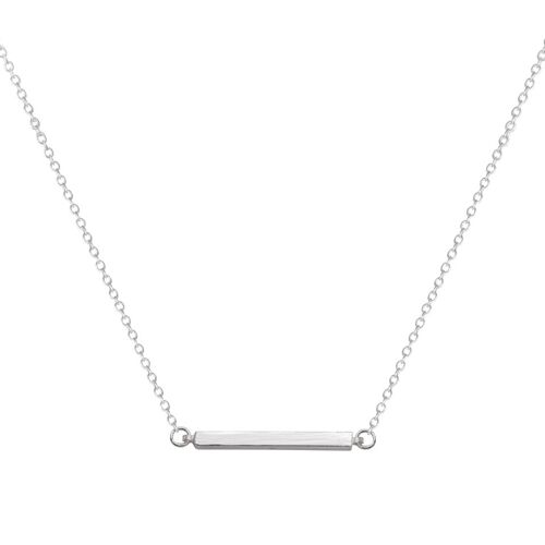 Silver Bar Necklace - Choker- 32cm