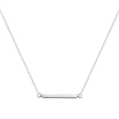 Silver Bar Necklace - Choker- 32cm