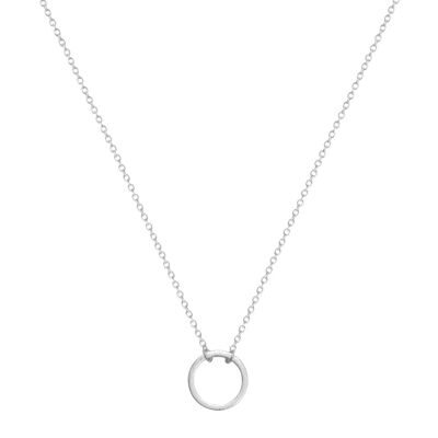 Silver Circle Necklace - Short Chain- 46cm