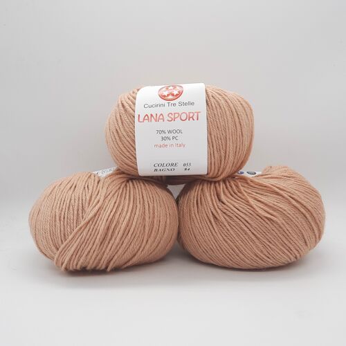 Lana Sport Cucirini Tre Stelle 32 Colorazioni - 10 Gomitoli - Beige 055