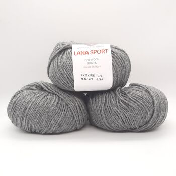 Lana Sport Cucirini Tre Stelle 32 Couleurs - 10 Balles - Gris Moyen 229