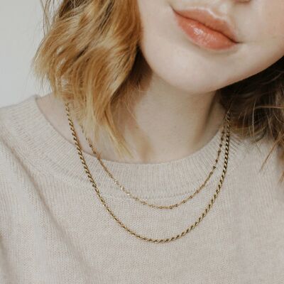 Gold Contrast Layered Necklace