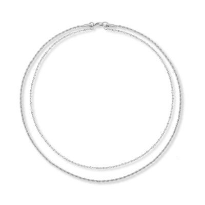 Silver Contrast Layered Necklace