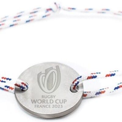 Bracelet Coupe du Monde Rugby France 2023 – Blanc Tricolore