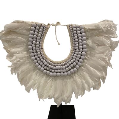 Collier plume et coquillage fait main (2207)