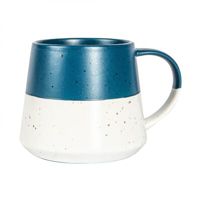 Taza de café con vientre moteado bañada en cerámica de Nicola Spring - 370 ml - Azul marino