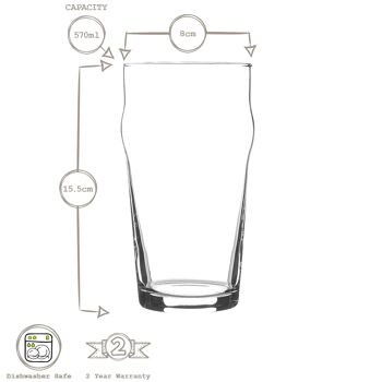 Verre à Bière Classique Rink Drink - 570ml - Transparent 4