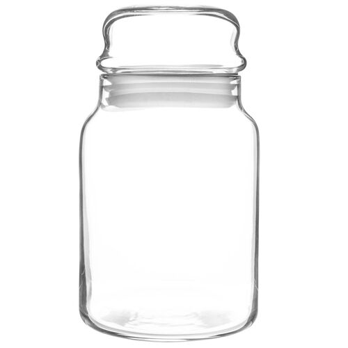 LAV Sera Glass Storage Jar - 890ml - White