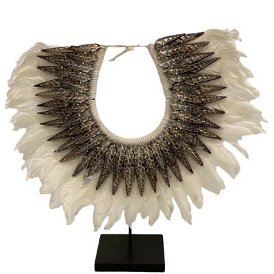 Handmade Feather & Shell necklace (2204)