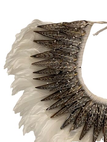 Collier plume et coquillage fait main (2204) 2