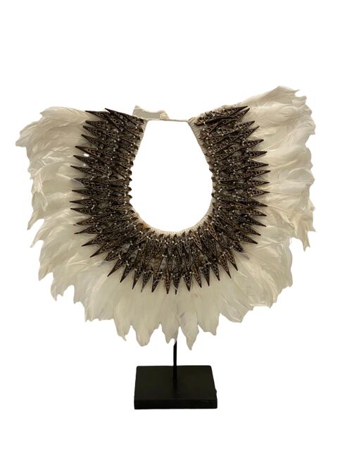 Handmade Feather & Shell necklace (2205)