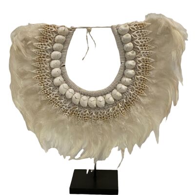 Handmade Feather & Shell necklace (2206)
