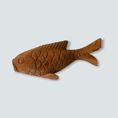 Escultura de pez tallada a mano de Mozambique - L (02)