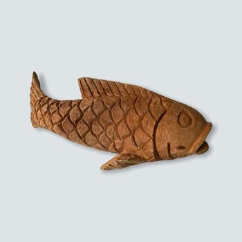 Sculpture de poisson sculptée à la main du Mozambique - L (02) 3