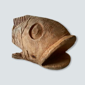 Sculpture de poisson sculptée à la main du Mozambique - L (02) 4