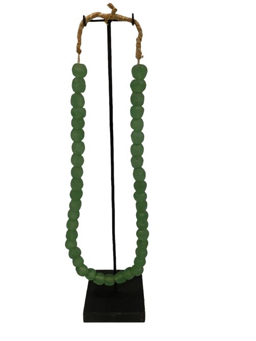 Ghana Glass Beads Necklace Green (83.2)