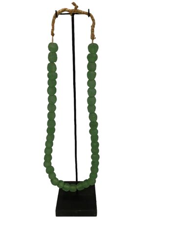 Collier de Perles de Verre du Ghana Vert (83.2) 1