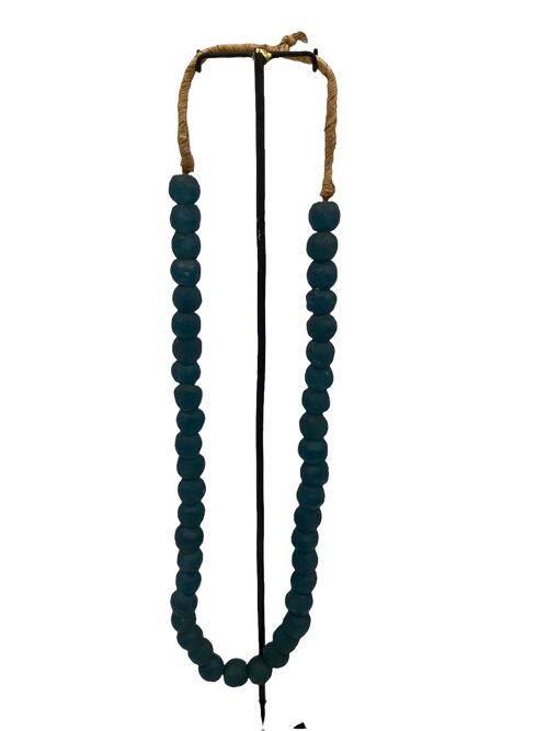 Ghana Glass Beads Necklace Turquoise (83.1)