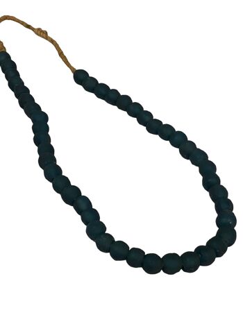Collier Perles de Verre du Ghana Turquoise (83.1) 2