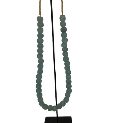 Collier de perles de verre du Ghana - bleu (83.3))