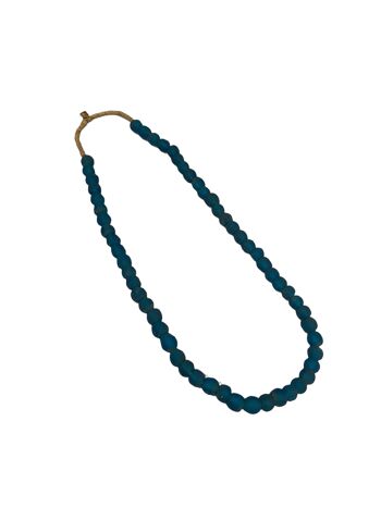 Collier de perles de verre du Ghana - bleu (83.3)) 2