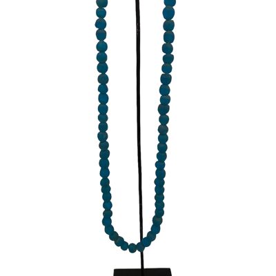 Collier de perles de verre du Ghana - bleu (83.4)