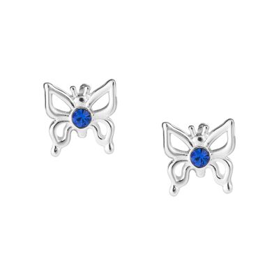 Jolis clous d'oreilles papillon en cristal de saphir CZ