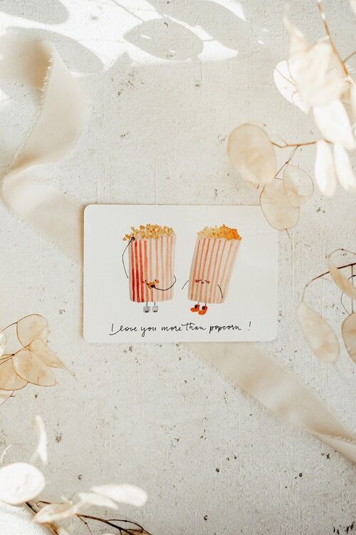 Postkarte Popcorn