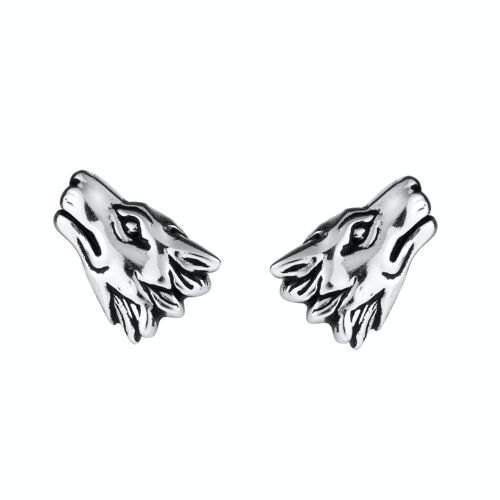 Stunning Wolf Head Studs