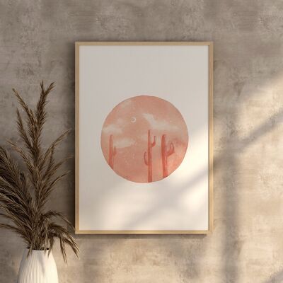 Poster cacti moon & stars DIN A4
