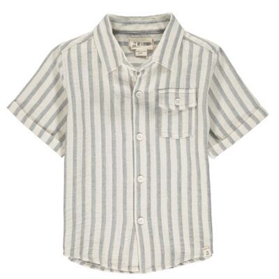 Chemise manches courtes NEWPORT adulte Rayure gris/blanc