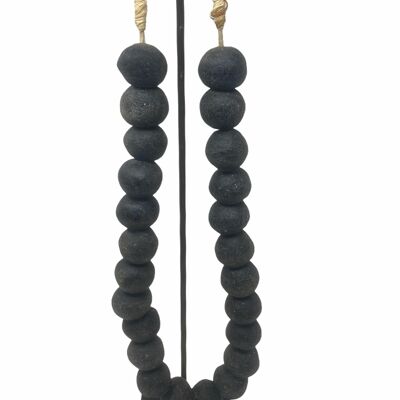 Ghana Perles de verre Noir - Grand