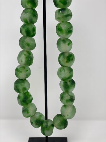 Ghana Perles de verre Vert Large 1