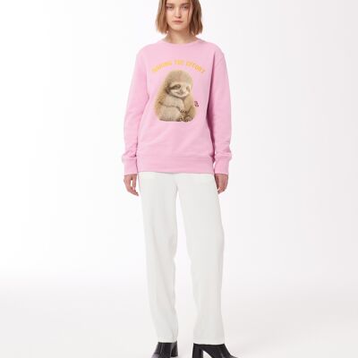 Sloth Print Unisex Sweatshirt in Pink