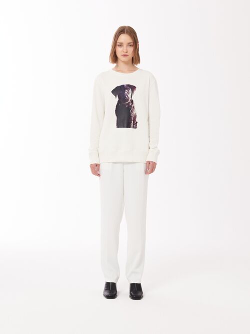 Labrador Puppy Print Unisex Sweatshirt in White