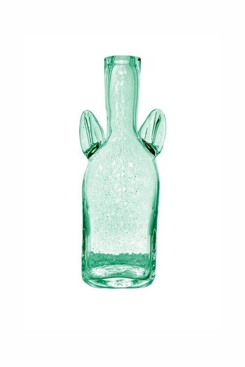 Botella de cristal orejas verde