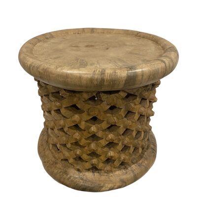 Tabouret/table Bamiléké - Naturel (124.1)