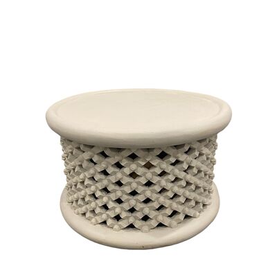 Bamileke Stool/table - White (126.1)